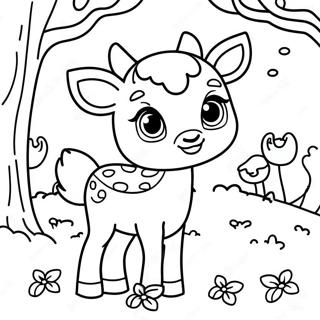 Mignon Faon Dans La Foret Page De Coloriage 138695-69974