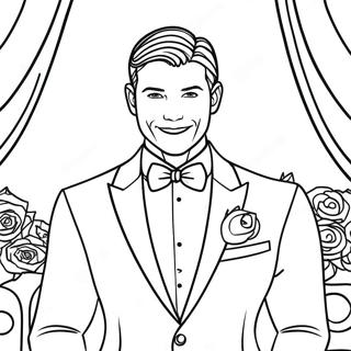 Mari Charmant En Smoking Page A Colorier 13874-3031