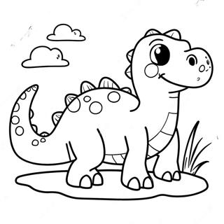 Page De Coloriage De Dinosaure Aquatique Amical 138796-70053