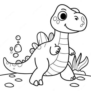 Page De Coloriage De Dinosaure Aquatique Amical 138796-70055