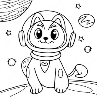 Chat De L'espace Pages À Colorier