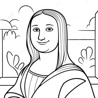 Page De Coloriage De La Mona Lisa Souriante De Leonard De Vinci 139103-70294