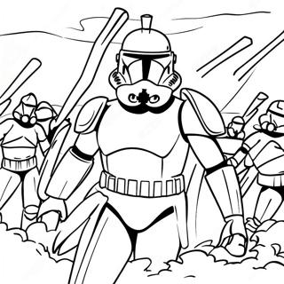 Page De Coloriage De La Bataille Epique Des Clone Troopers De La Phase 2 139180-70353