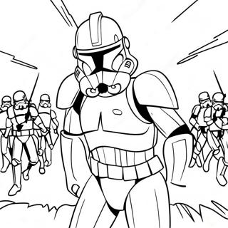 Page De Coloriage De La Bataille Epique Des Clone Troopers De La Phase 2 139180-70354