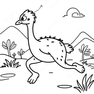 Page De Coloriage Dun Emeu Aventurier En Train De Courir 139312 70466