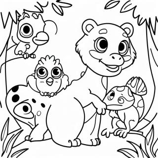 Page De Coloriage Des Animaux Vibrants De La Foret Tropicale 139437-70554