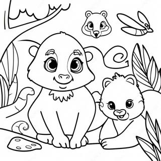 Page De Coloriage Des Animaux Vibrants De La Foret Tropicale 139437-70556