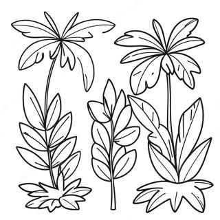 Page De Coloriage Des Plantes Colorees De La Foret Tropicale 139440-70566