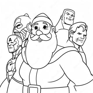 Pere Noel Avec Les Avengers Page De Coloriage 139462-70573