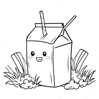 Page De Coloriage De Carton De Lait Mignon Avec Paille 139538-70634