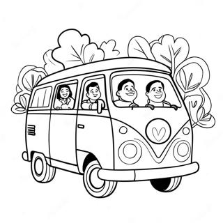 Page De Coloriage De Famille Heureuse Dans Un Fourgon 139565-70658