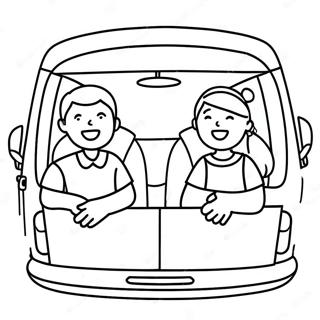 Page De Coloriage De Famille Heureuse Dans Un Fourgon 139565-70659