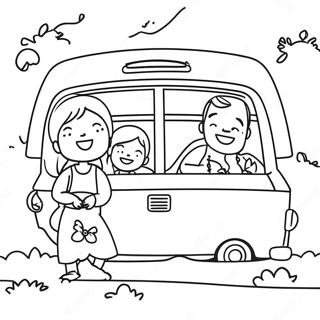 Page De Coloriage De Famille Heureuse Dans Un Fourgon 139565-70660