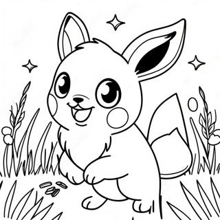 Eevee Jouant Dans Lherbe Page A Colorier 14241-3109