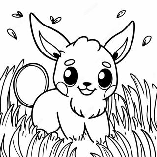 Eevee Jouant Dans Lherbe Page A Colorier 14241-3110