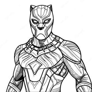 Panthere Noire Avec Un Costume En Vibranium Page A Colorier 14340-3130