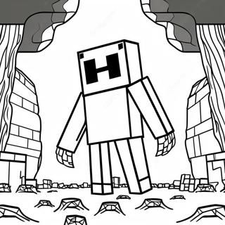 Page A Colorier Enderman Minecraft Dans La Nuit 1453 2387