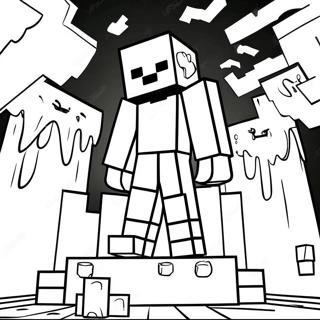 Page A Colorier Enderman Minecraft Dans La Nuit 1453 2388