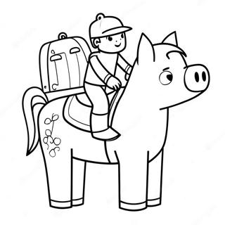 Page A Colorier Cochon Minecraft Montant Une Selle 1454 2065