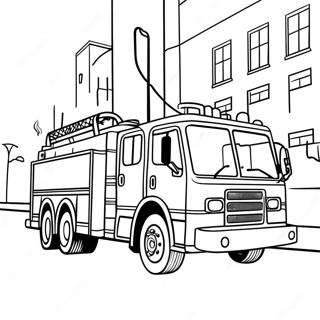 Page De Coloriage De Camion De Pompiers Courant Dans La Rue 14988-3266