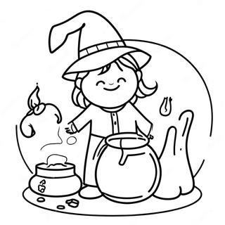 Page De Coloriage De Sorciere Mysterieuse Preparant Des Potions 15088-3301