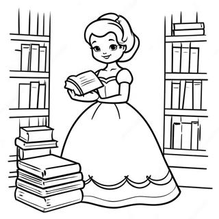 Page A Colorier Belle Royale Avec Des Livres 1548 1273