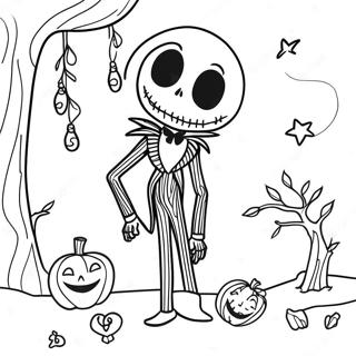 Page A Colorier Jack Skellington Dans La Lumiere De Lune Effrayante 15525-3386