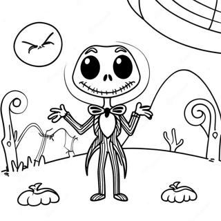 Page A Colorier Jack Skellington Dans La Lumiere De Lune Effrayante 15525-3388