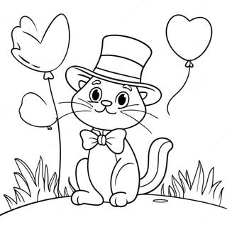 Page A Colorier Du Chat Chapeaute Avec Des Ballons Colores 15710-3430