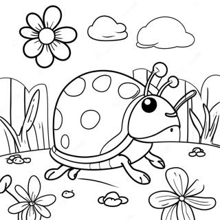 Coccinelle Joueuse Dans Un Jardin Page A Colorier 15989-3499