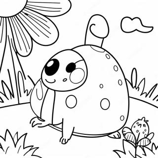 Coccinelle Joueuse Dans Un Jardin Page A Colorier 15989-3500