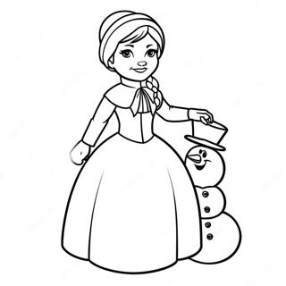 Page A Colorier Danna Avec Un Bonhomme De Neige 1629-1783