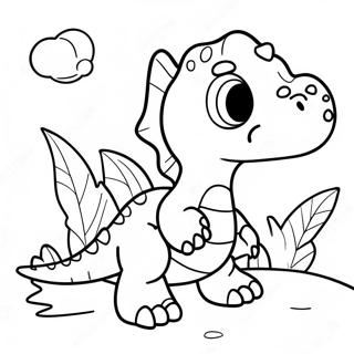 Doux Bebe Dinosaure Page A Colorier 17261-3774
