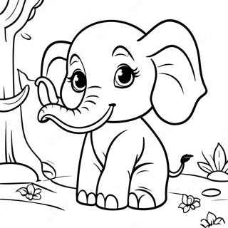 Charmant Bebe Elephant Page A Colorier 17263-3784