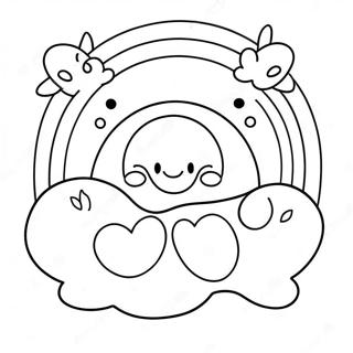Page A Colorier Dun Arc En Ciel Mignon Avec Un Soleil Souriant 1811-675