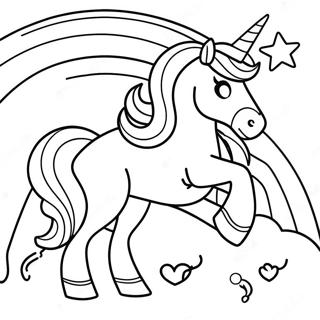 Page A Colorier Dun Arc En Ciel Magique Avec Des Licornes 1812-2005