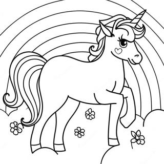 Page A Colorier Dun Arc En Ciel Magique Avec Des Licornes 1812-2006