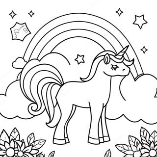 Page A Colorier Dun Arc En Ciel Magique Avec Des Licornes 1812-2008