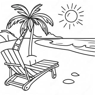 Scene De Plage Ensoleillee Page A Colorier 18620-4062