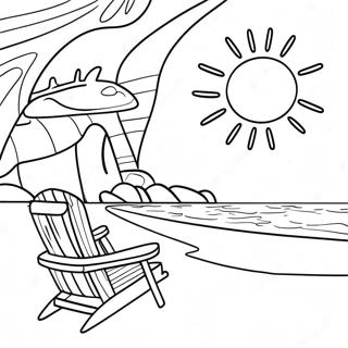 Scene De Plage Ensoleillee Page A Colorier 18620-4063