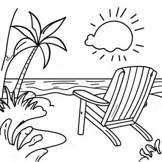 Scene De Plage Ensoleillee Page A Colorier 18620-4064