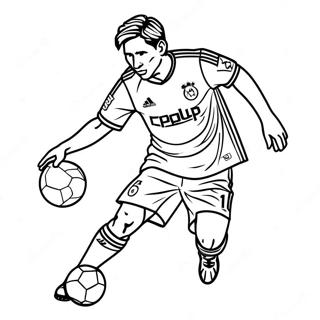 Lionel Messi Dribblant Le Ballon Page A Colorier 18716-4081