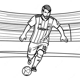 Lionel Messi Dribblant Le Ballon Page A Colorier 18716-4082