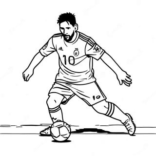 Lionel Messi Dribblant Le Ballon Page A Colorier 18716-4084