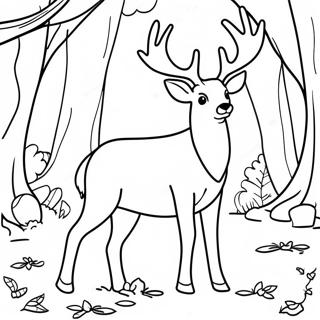 Cerf Majestueux Dans Une Foret Page A Colorier 18899-4124