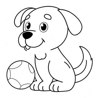 Page A Colorier Dun Chien Mignon Avec Une Balle 1899-913