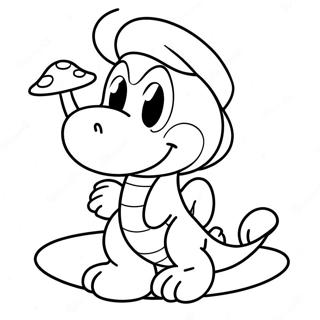 Yoshi Mignon Avec Un Champignon Page A Colorier 19167-4185