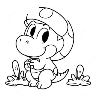 Yoshi Mignon Avec Un Champignon Page A Colorier 19167-4186