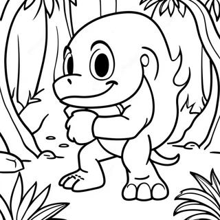 Page A Colorier De Knuckles Dans Un Cadre De Jungle 20097-4399