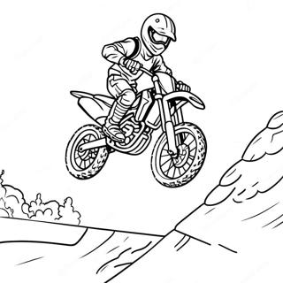 Page A Colorier De Pilote De Moto Tout Terrain Sautant Par Dessus Une Rampe 20176-4403